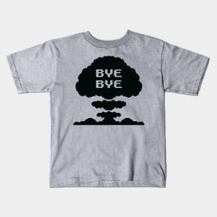 Mushroom Cloud (black, pixellated) Kids T-Shirt